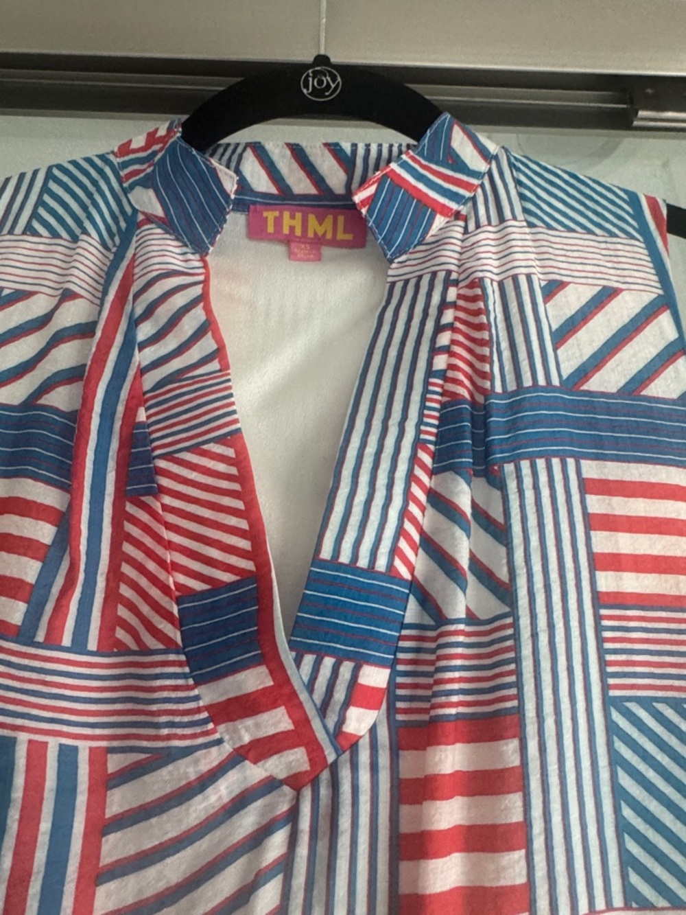 THML Multi-Stripe dress in Blue, Red & White - Picture 4 of 5